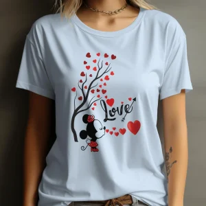 Fashion Ladies Short Sleeve Casual Girl's Love Print Jersey Fabric new T-Shirt For women's fashion