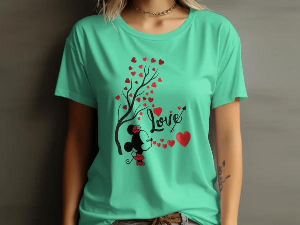 Fashion Ladies Short Sleeve Casual Girl's Love Print Jersey Fabric new T-Shirt For women's fashion - Image 7