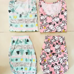Women's Cotton Mutlicolor T-Shirt and Short Set Pack of 1